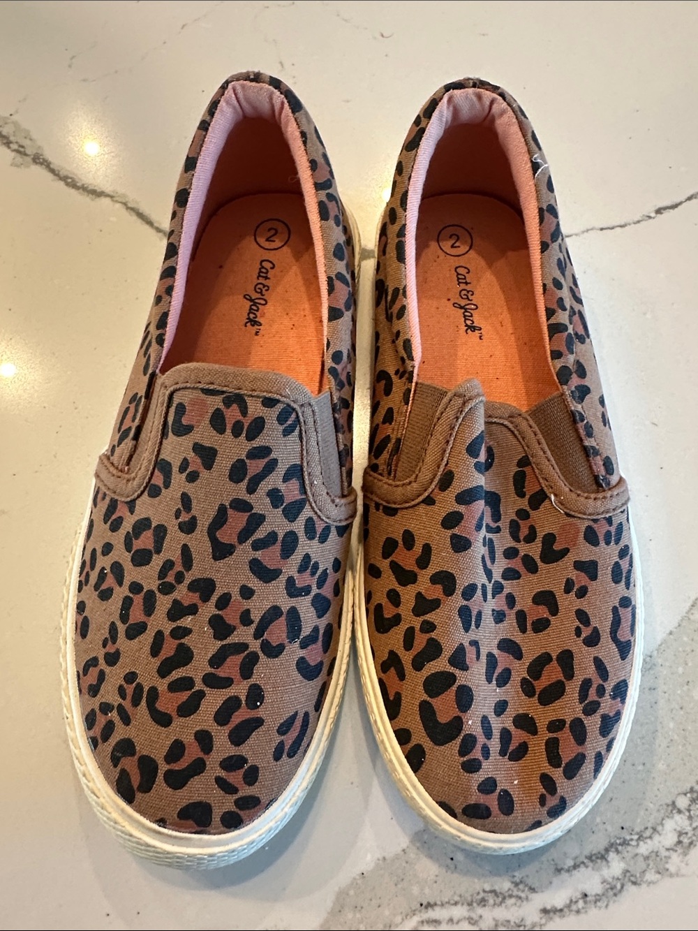 Cat & Jack Brown Leopard Print Slip-On Sneakers